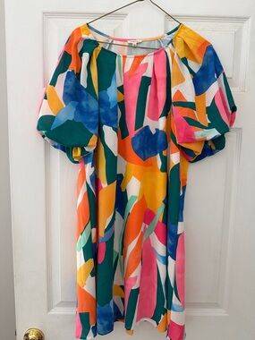 JODIFL Multicolor Abstract Ruffle Dress
